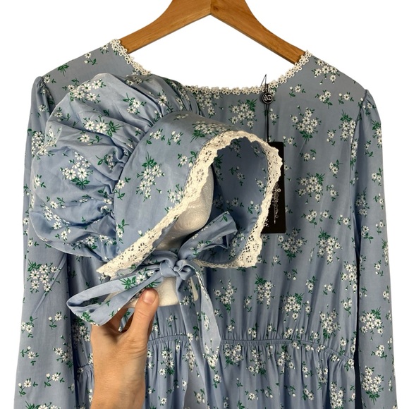Scarlet Darkness Colonial Dress & Bonnet Women’s Large Prairie American Pioneer - Picture 1 of 11